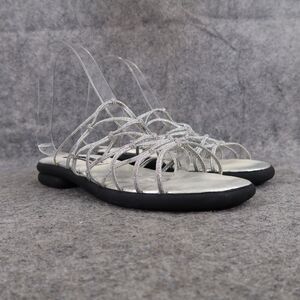 Cabin Creek Shoes Womens 6 Sandal Fashion Slip On Strappy Metallic Elastic Retro